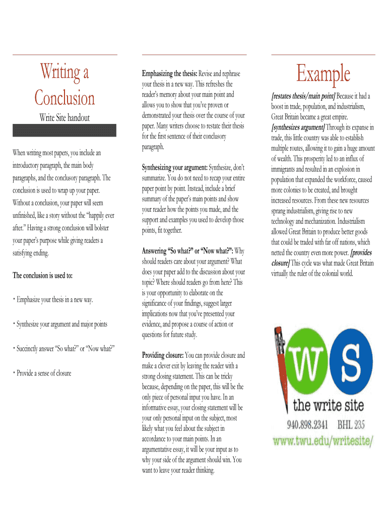 How To Write A Conclusion Paragraph - Fill Online, Printable, Fillable ...