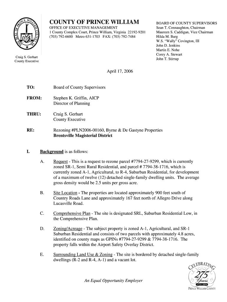 Fillable Online eservice pwcgov Staff Report eServices of Prince