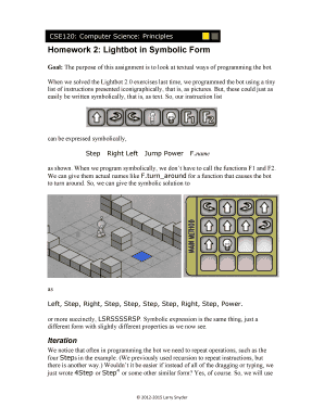 Fillable Online Homework 2: Lightbot in Symbolic Form Fax Email Print ...
