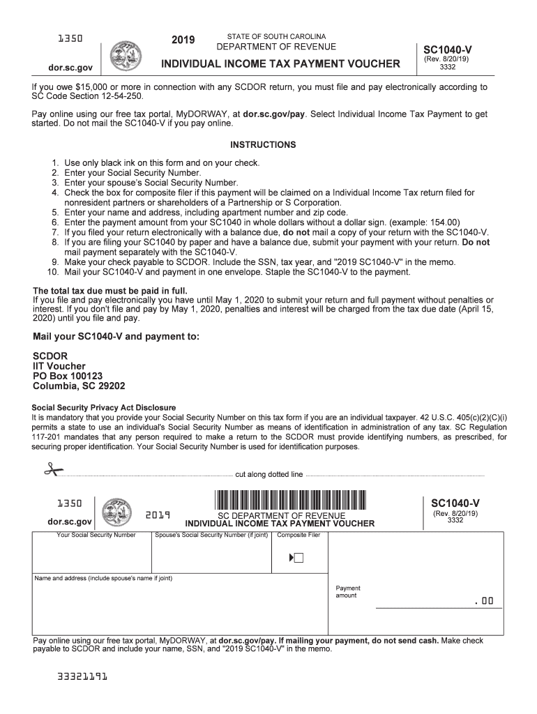 File & Pay - Individual - South Carolina Department of Revenue Preview on Page 1