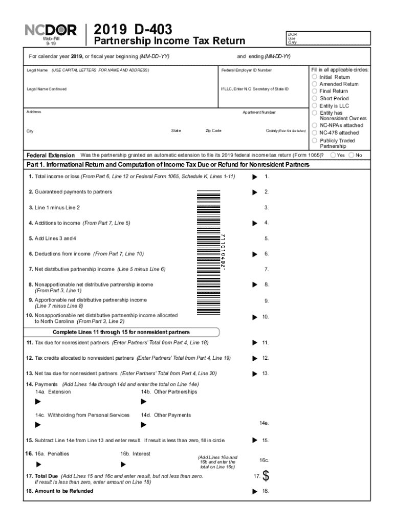 2019 Form NC DoR D 403 Fill Online Printable Fillable Blank PdfFiller