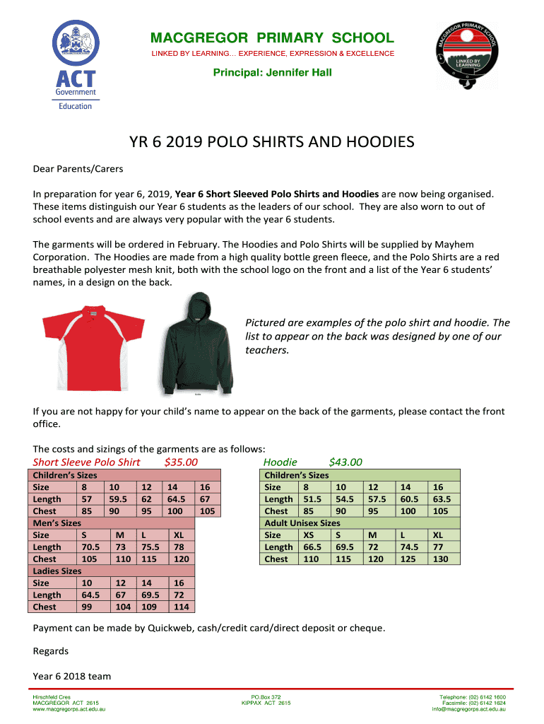 Macgregor Primary School Uniform - Fill Online, Printable, Fillable ...