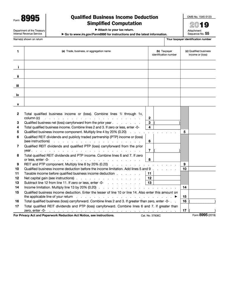 form 8995 Preview on Page 1