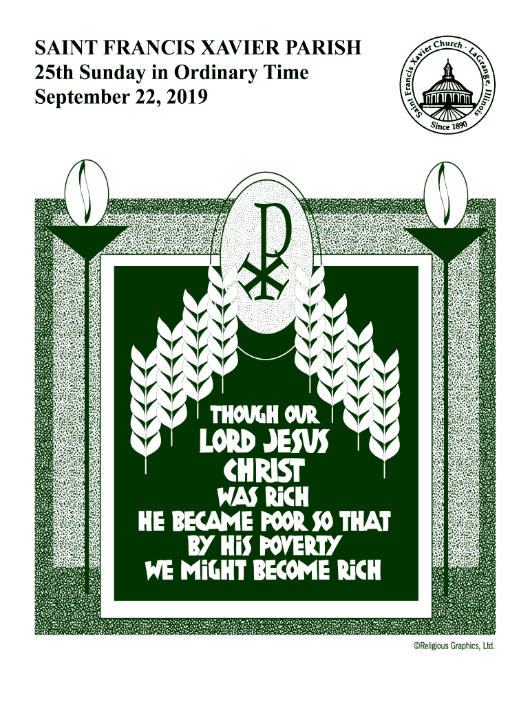 Fillable Online Weekly Bulletin st. francis xavier catholic church