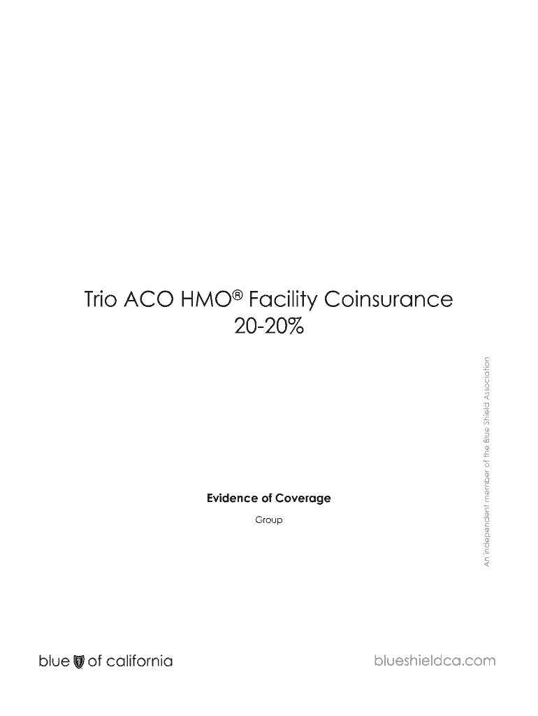 Fillable Online Your Trio HMO plan Blue Shield of