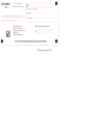 NJ 1040 V- NJ Gross Income Tax Payment Voucher. NJ 1040V - NJ Gross Income Tax Payment Voucher