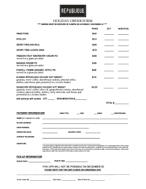 Fillable Online holiday pie order form - Republique Fax Email Print ...