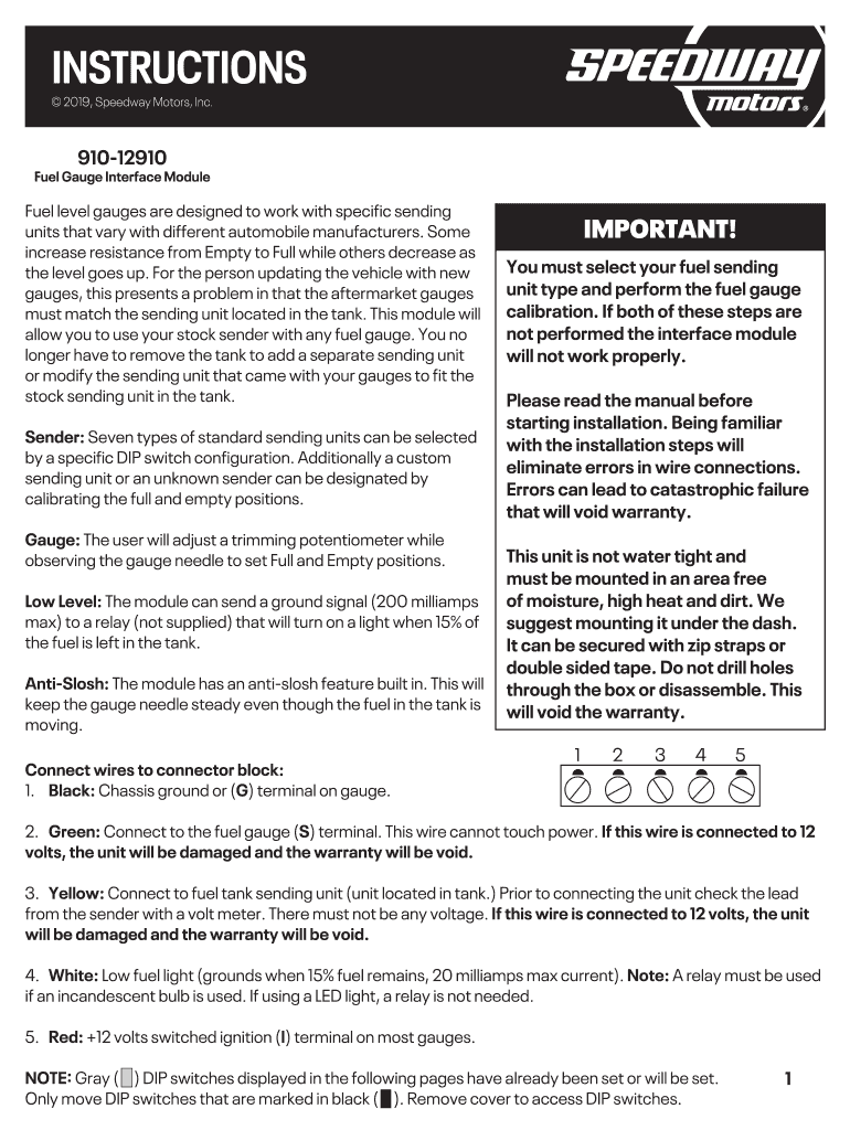 Fillable Online Fuel Gauge Interface Module Fax Email Print pdfFiller