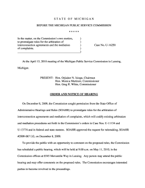 Case: U-18361 - Michigan Public Service Commission's