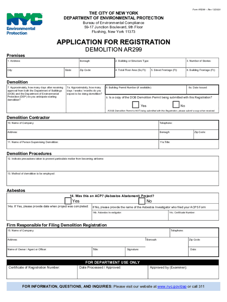 registration for demolition Preview on Page 1