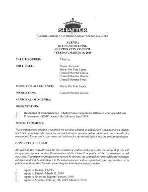 Fillable Online crt.ot CALL TO ORDER: ROLL CALL: PLEDGE OF ...