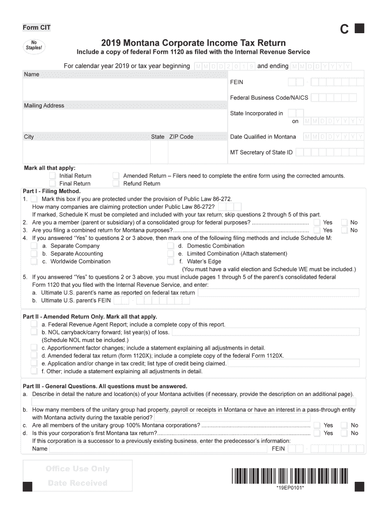 2018 montana form cit Preview on Page 1