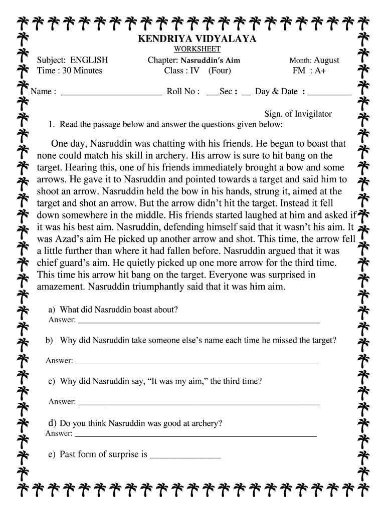 Nasruddin #39 s Aim Worksheet Fill Online Printable Fillable Blank Nasruddin #39 s Aim Worksheet Fill Online Printable Fillable Blank