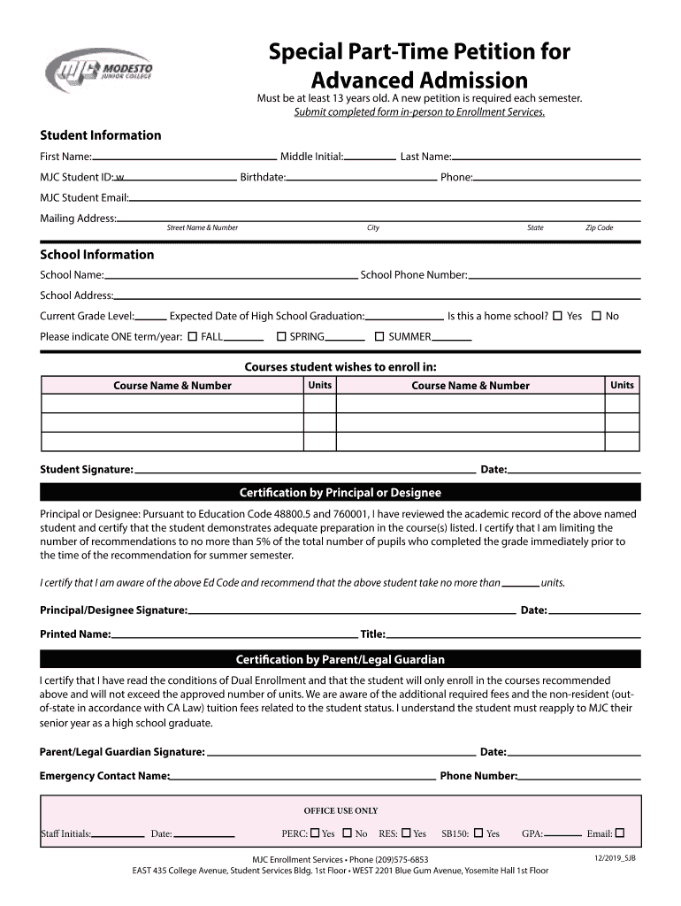 Advanced Admission Preview on Page 1