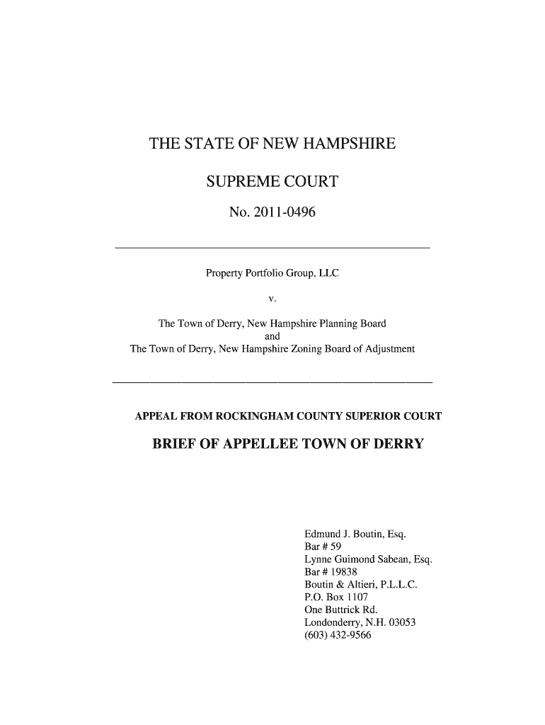 Fillable Online Planning BoardTown of Derry NH Fax Email Print pdfFiller