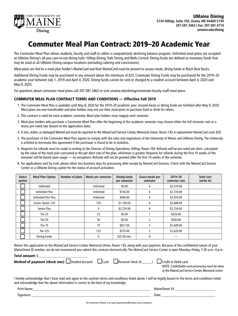 umaine meal plan Preview on Page 1