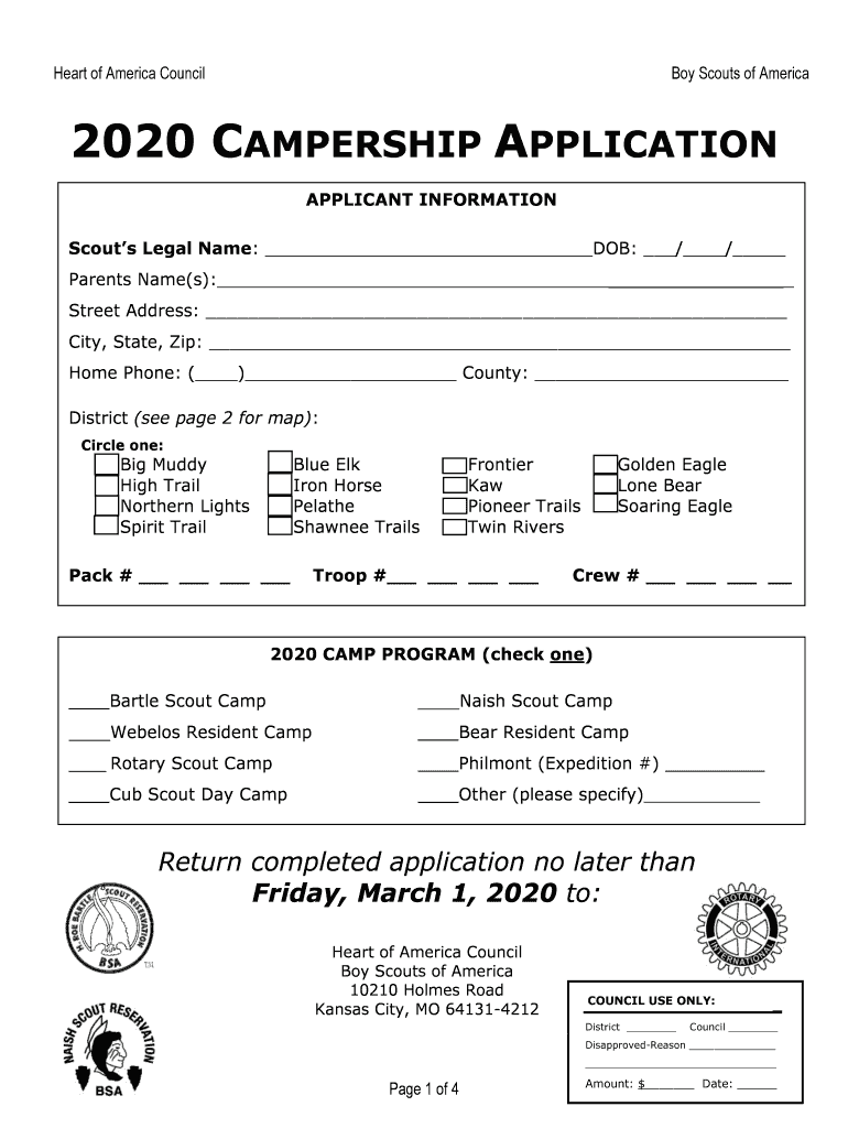 Application - Camp Staff - Northeast Georgia Council Preview on Page 1