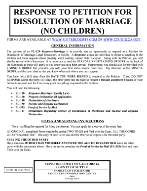 Response to Petition for Dissolution of Marriage