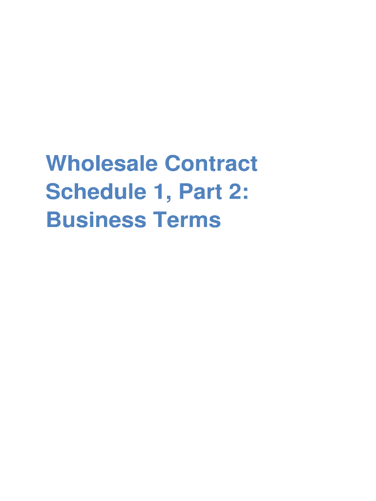 Fillable Online Wholesale Contract Retail Code Schedule 1 Part 1 Fillable online wholesale contract retail code schedule 1 part 1