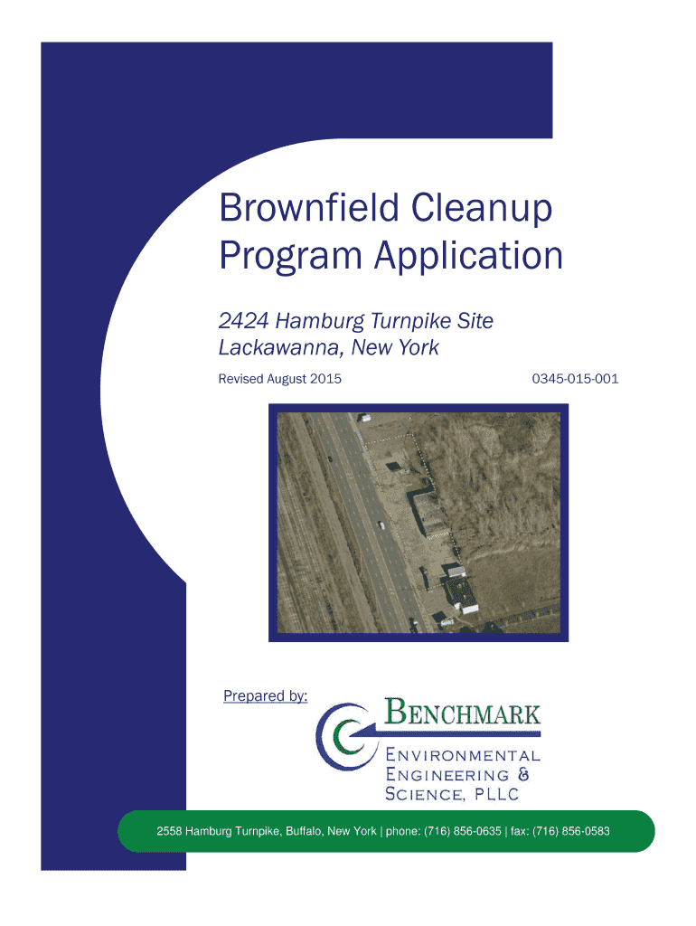 Fillable Online 2015 Application to the Brownfield Cleanup Program
