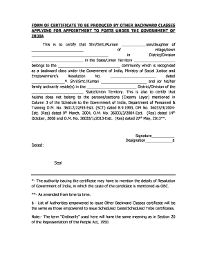 Fillable Online Upsc Gov Annexure Iv Format Of Certificate To Be Produced Fax Email Print Pdffiller