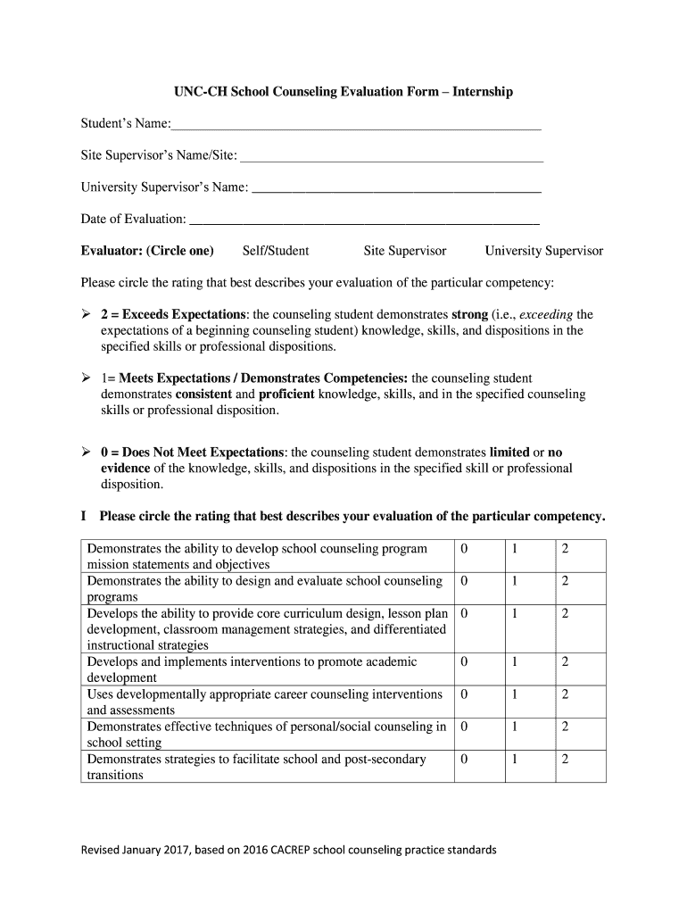 school counseling evaluation form Preview on Page 1