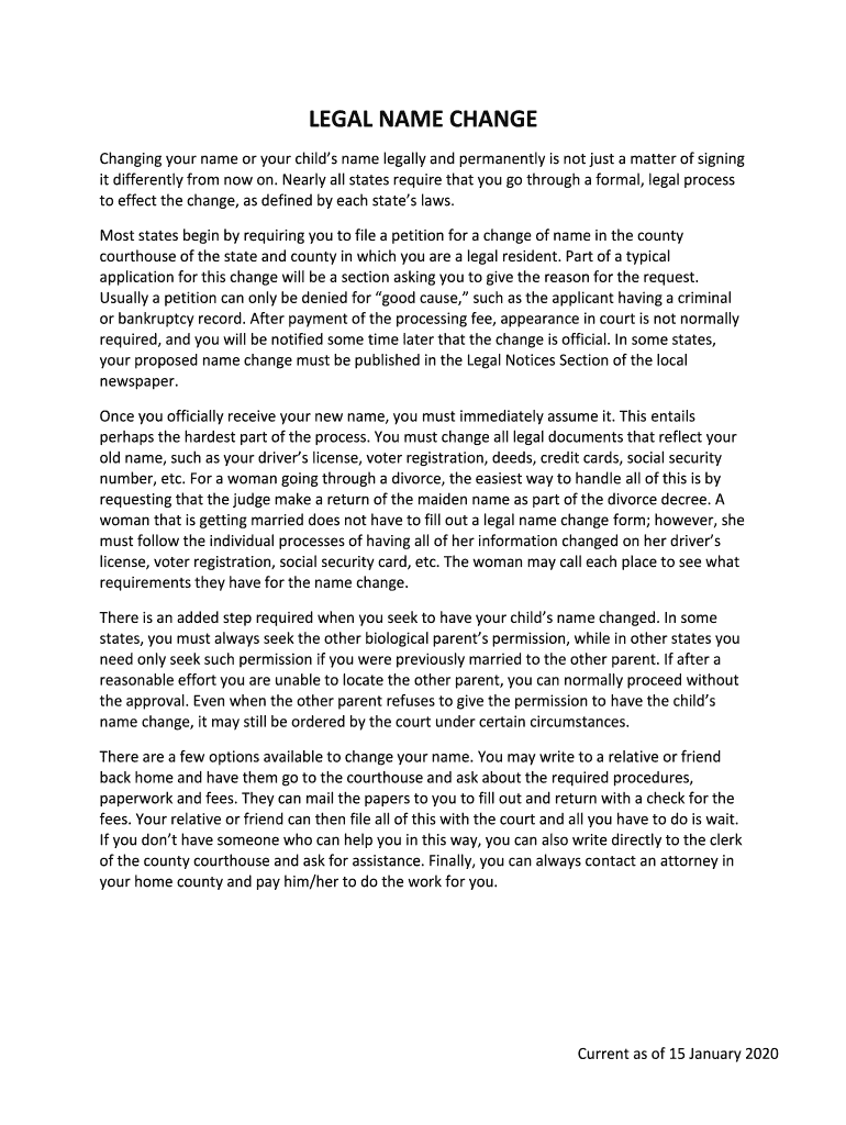 Fillable Online How to Legally Change Your Name in New York CitySRLP