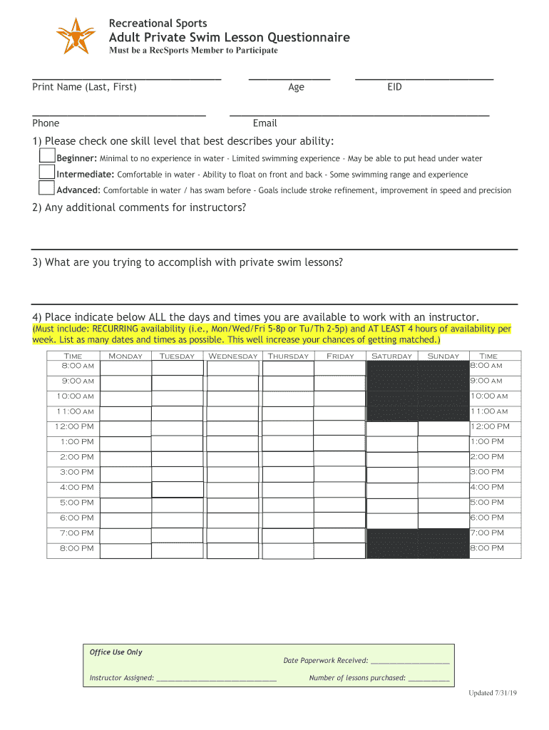 Private and Semi-private Swim Lessons - VCU Rec Sports Preview on Page 1