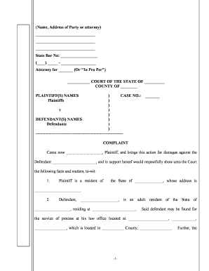 Legal Malpractice Complaint Form