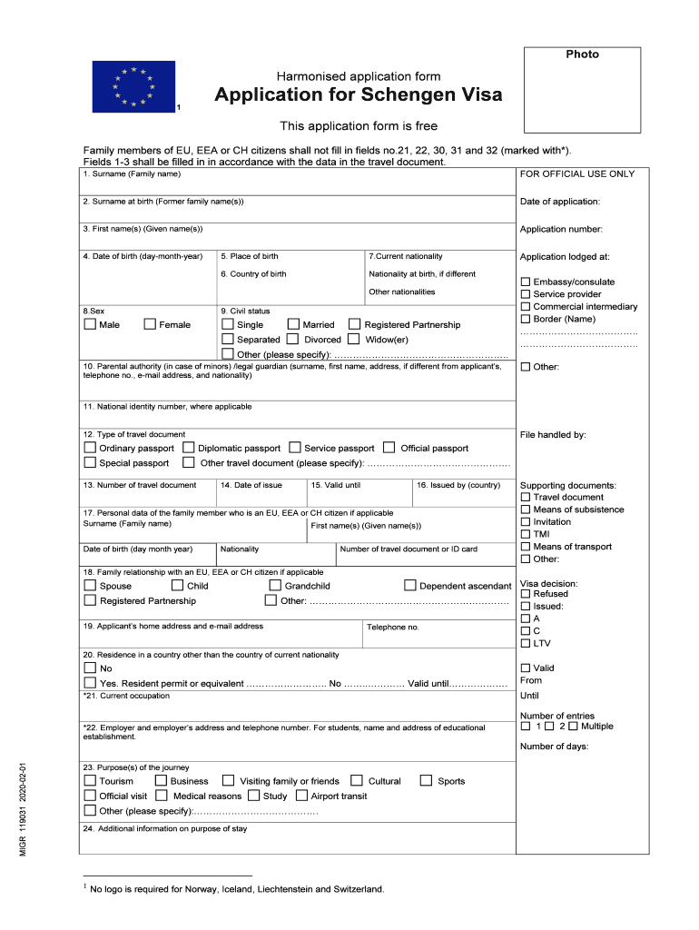 Schengen Visa Application Form Pdf Editable Fill Out Sign Online DocHub