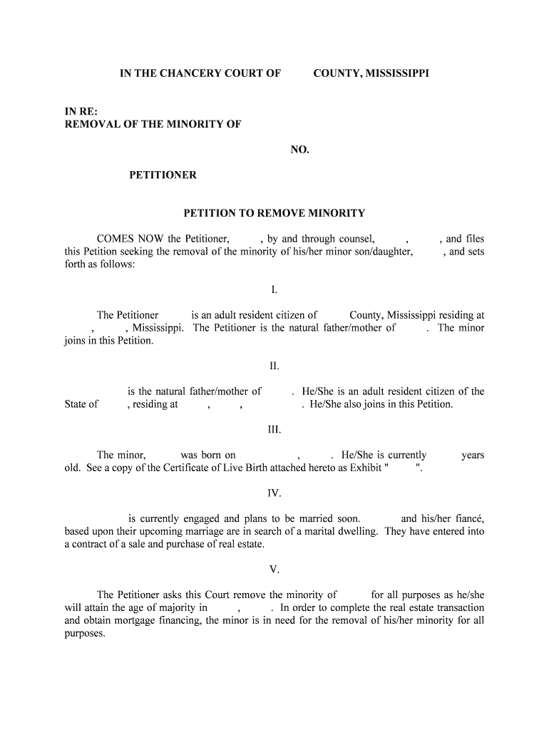 mississippi emancipation forms Preview on Page 1