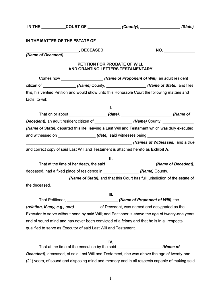 Probate Petition Fill Out Sign Online DocHub