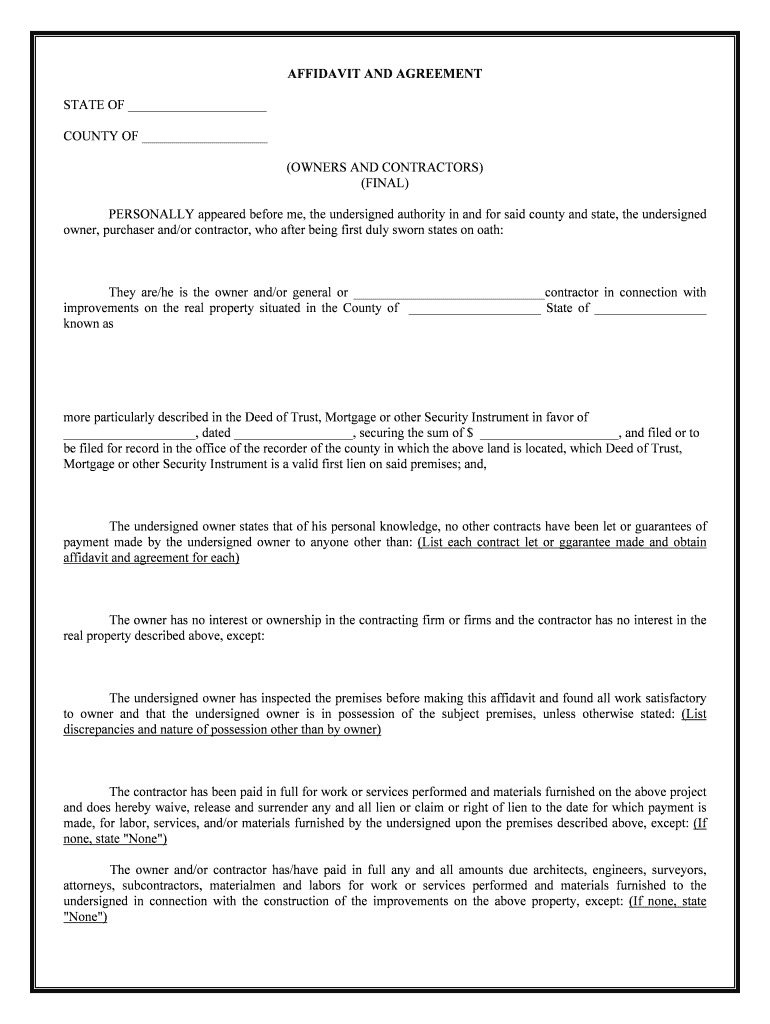 Contractor Completion Form Fill Online Printable Fillable Blank 