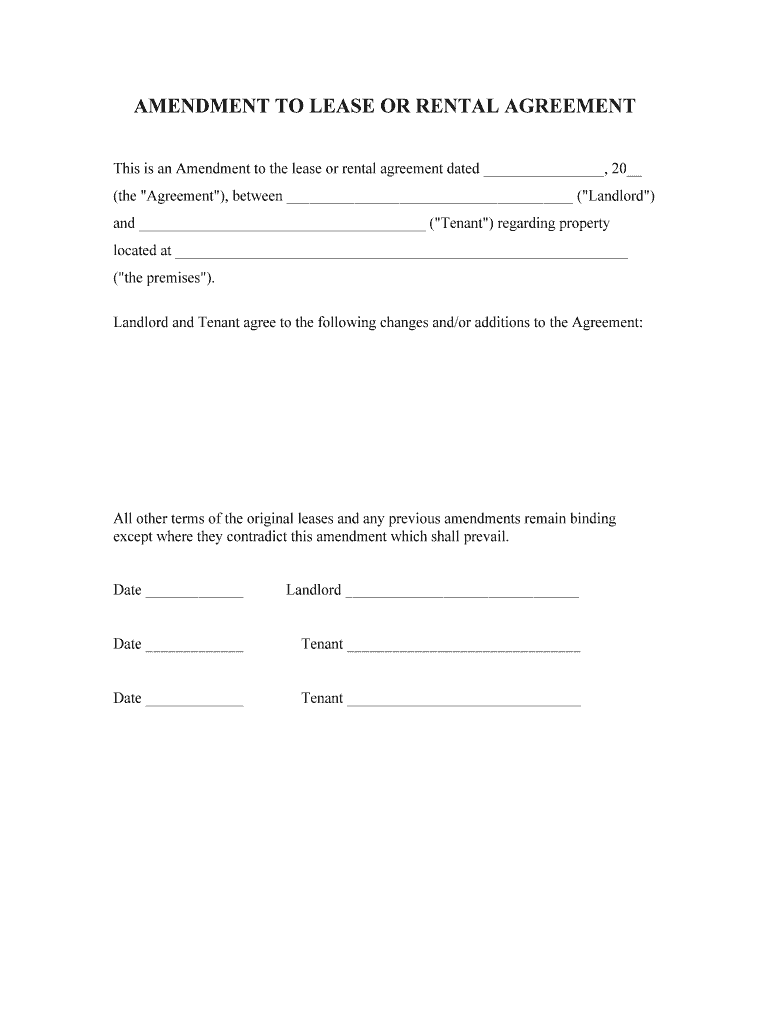 Pennsylvania Amendment to Lease or Rental Agreement Form Online |  SellMyForms