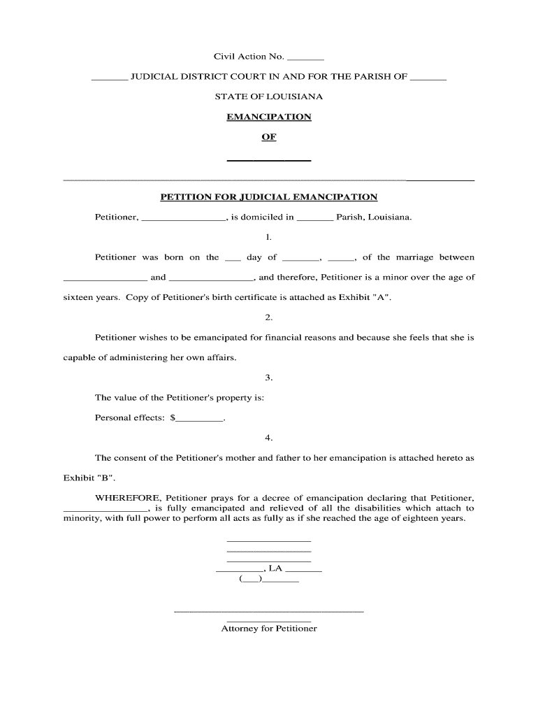 Vermont Printable Emancipation Forms - Printable Forms Free Online