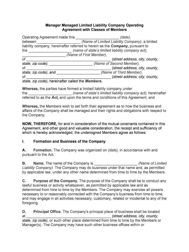 llc operating agreement sample manager managed missouri llc operating agreement sample manager managed missouri