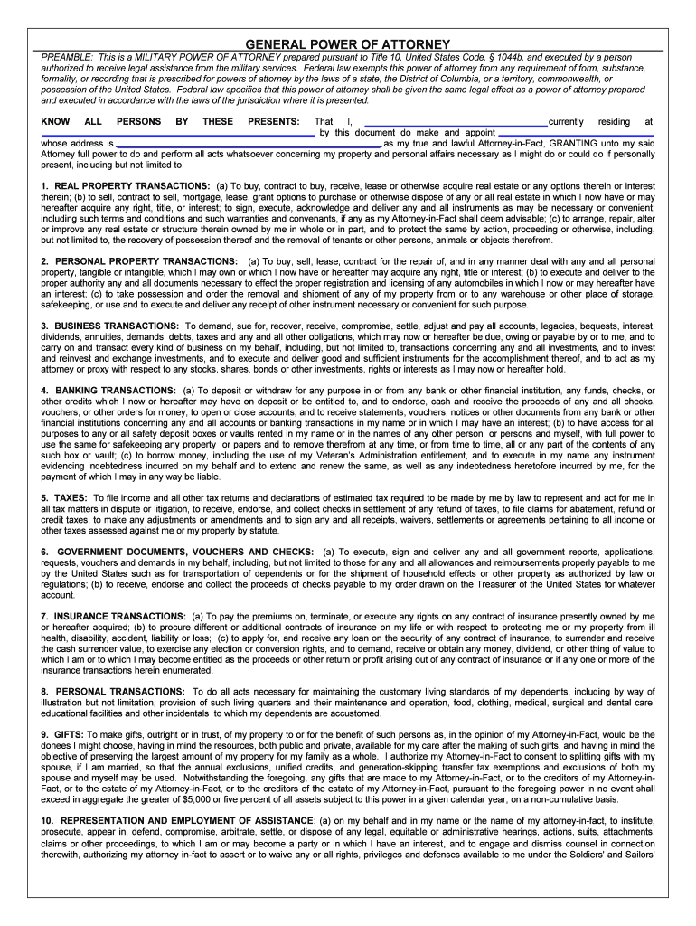 military poa Preview on Page 1