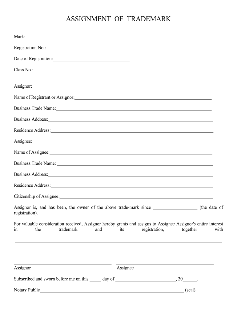 Trademark assignment document image