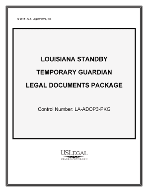 Louisiana Standby Temporary Guardian Legal Documents Package