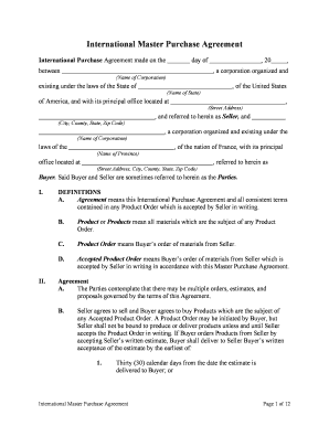 International Master Purchase Agreement