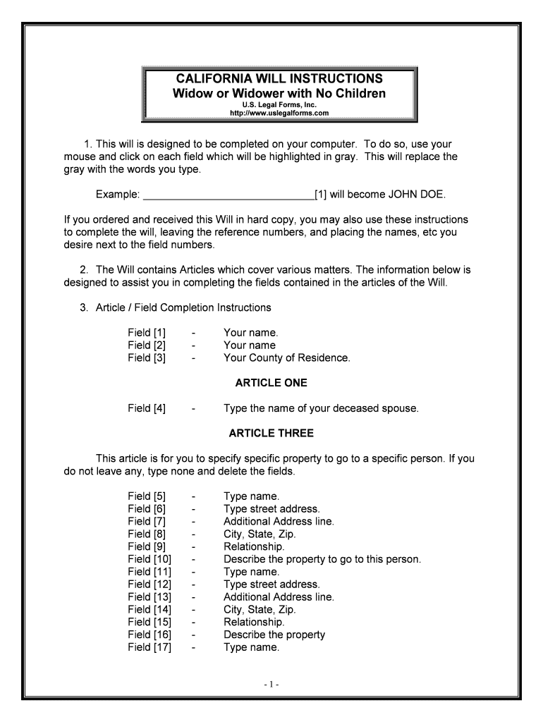 California Will Form - Fill Online, Printable, Fillable, Blank | pdfFiller