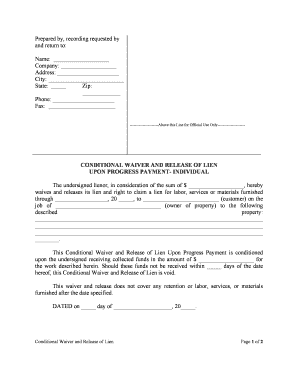 conditional release lien