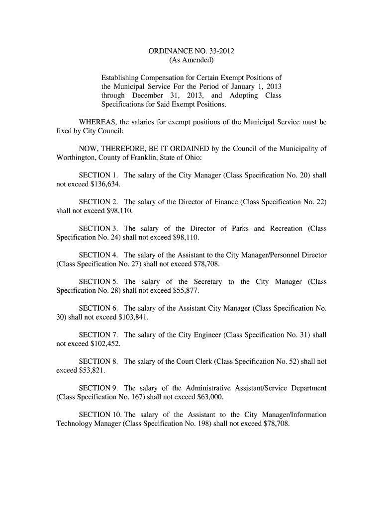Fillable Online Sample Ordinance Adopting New EditionsMunicipal Code