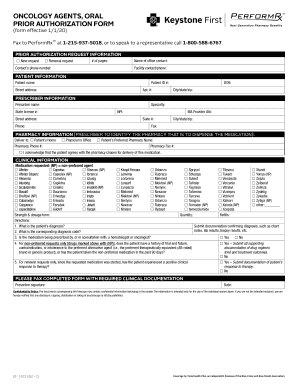oncology agents, oral prior authorization form - DHS.pa.gov