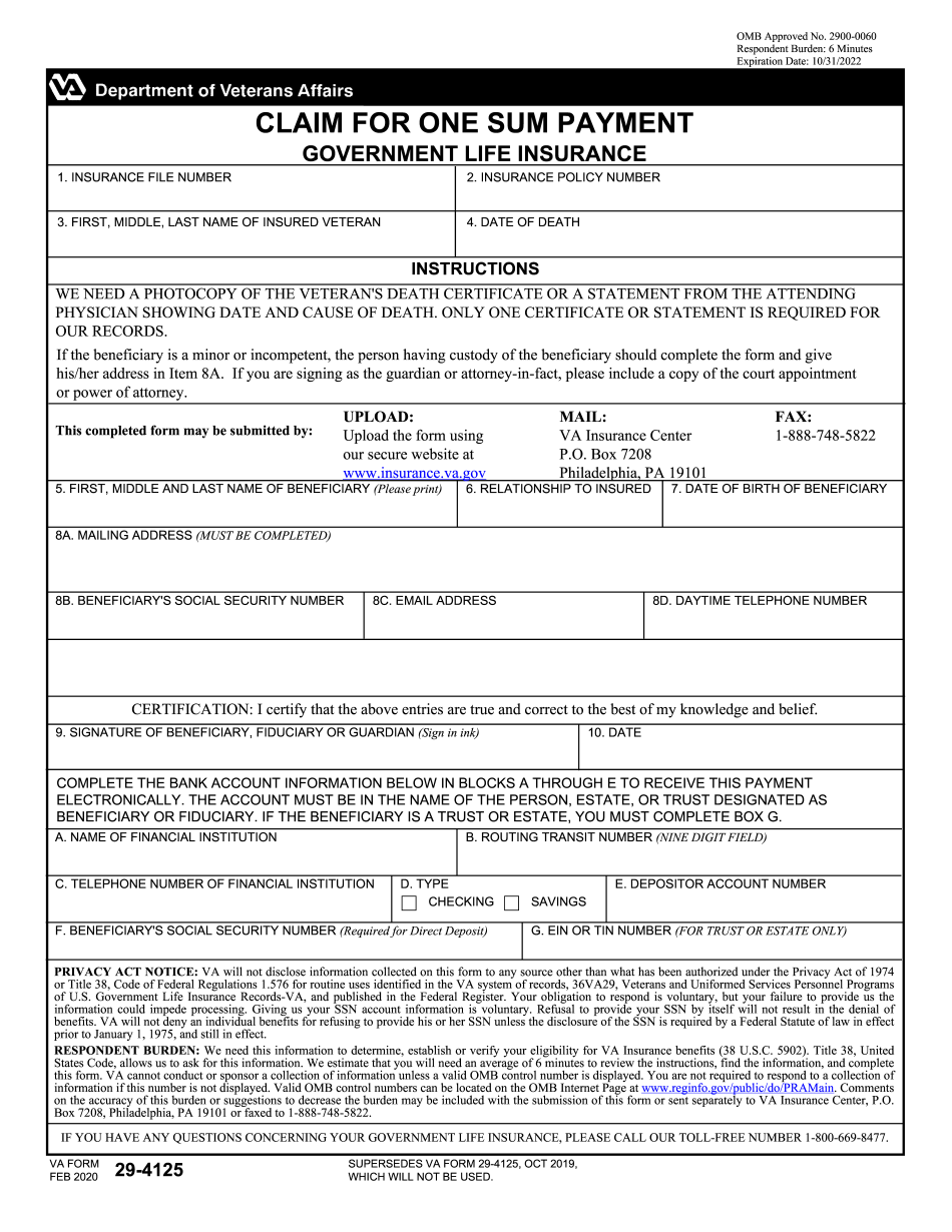 Va Form 29 541 - Fill And Sign Printable Template Online