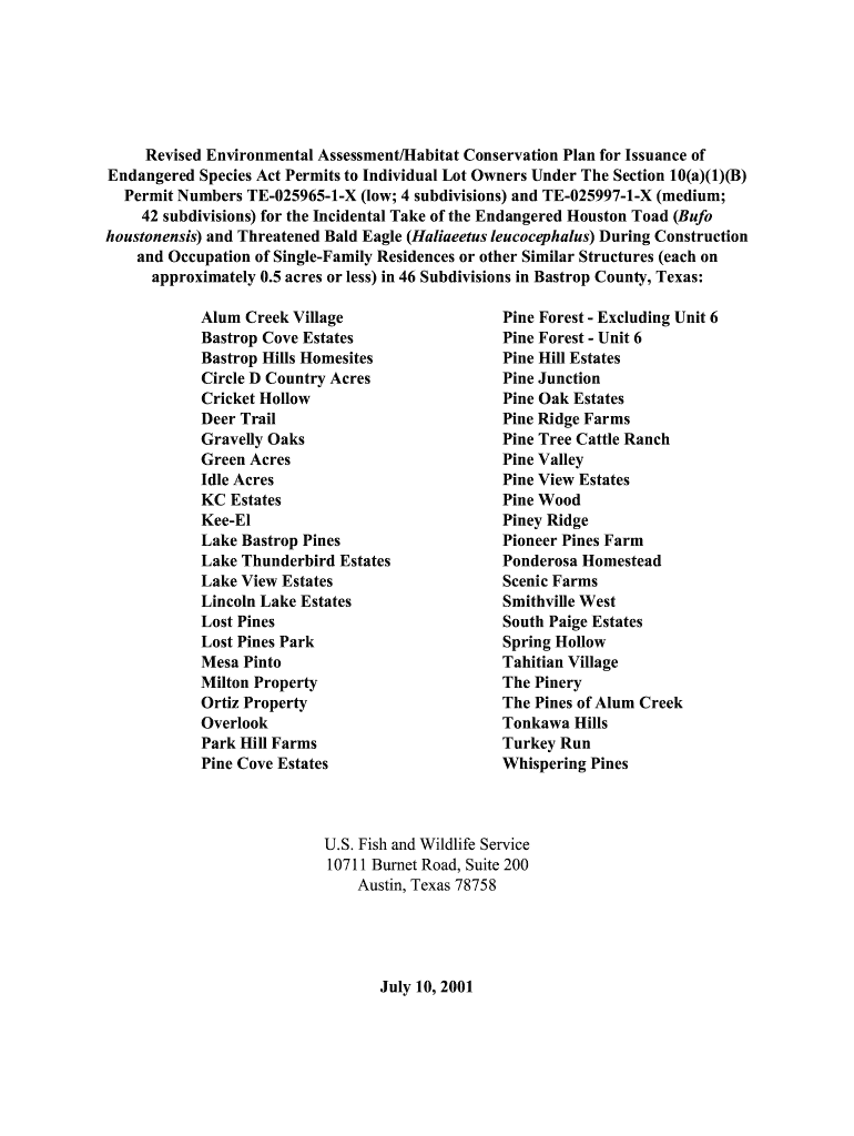 Fillable Online Endangered Species Permits U S Fish And Wildlife