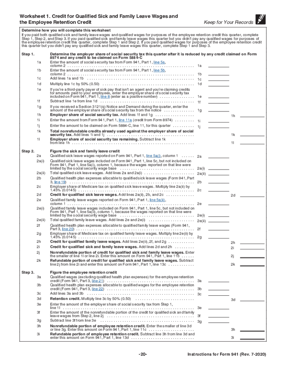 941 Form 2020 Fill Online Printable Fillable Blank Form 941