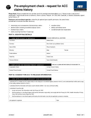 Pre-employment check - request for ACC claims ... - Port Nelson