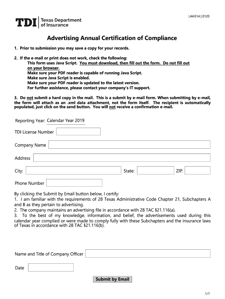compliance certificate Preview on Page 1
