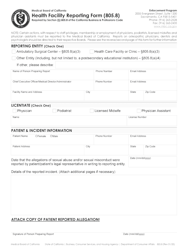 form reporting medical Preview on Page 1